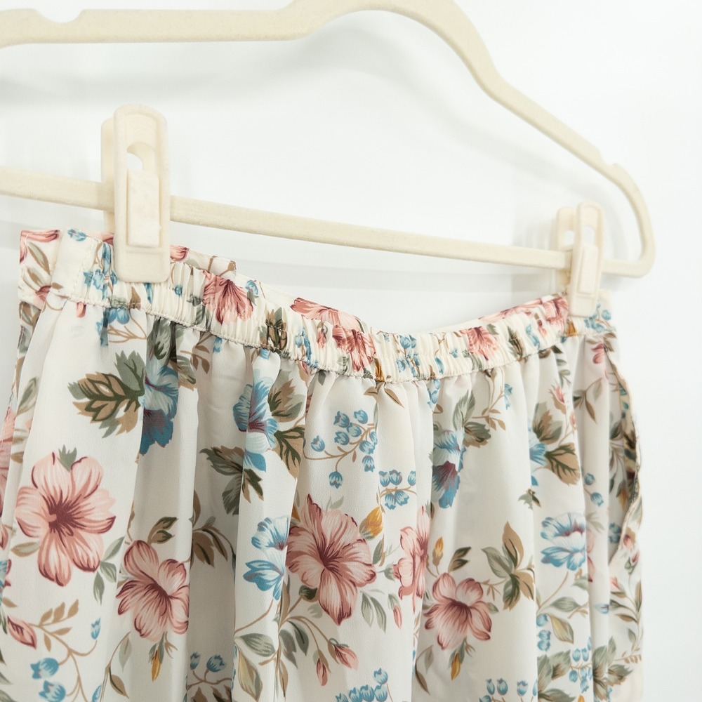 Vintage Alfred Dunner Floral Skirt Womens 8P Pastel Midi Cottagecore Grannycore - Picture 10 of 10
